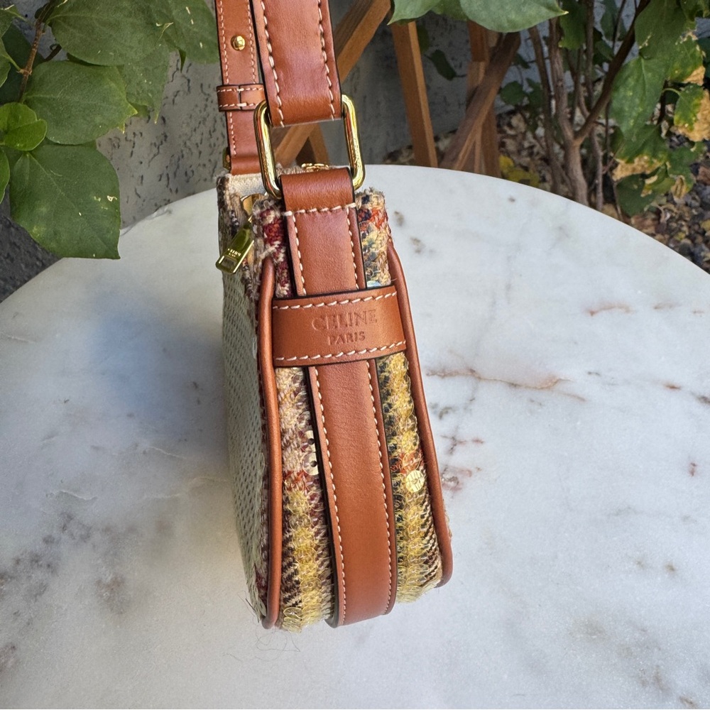 Celine Tweed & Sequin Mini Ava Crescent Shoulder Bag - Picture 11 of 16
